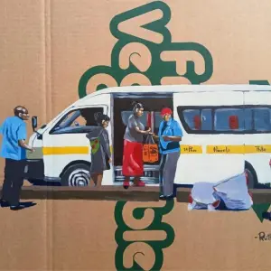 Boarding at the stage, by John Ruitha Maina